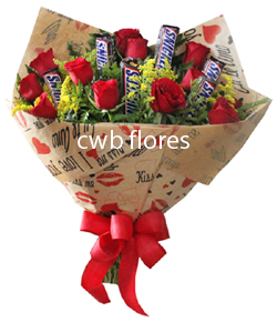 3750 Buquê de rosas com chocolate 